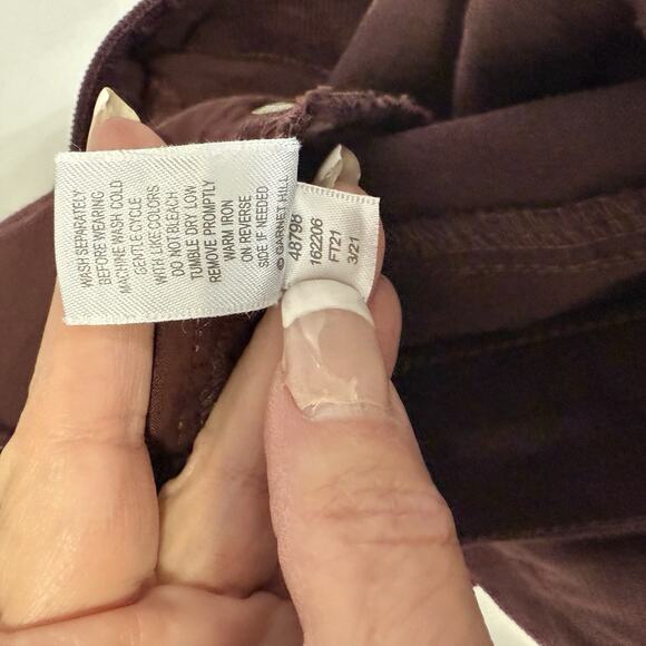 Garnet Hill Skinny Corduroy Jeans Women’s 8 Wine Brown Stretch 5 Pocket Pants - Picture 9 of 10